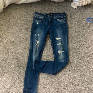 Express stretch ripped jeans